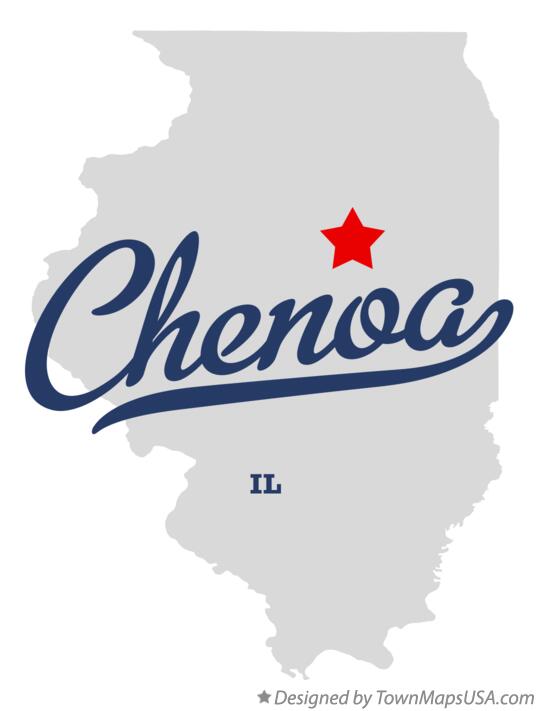 Map of Chenoa Illinois IL