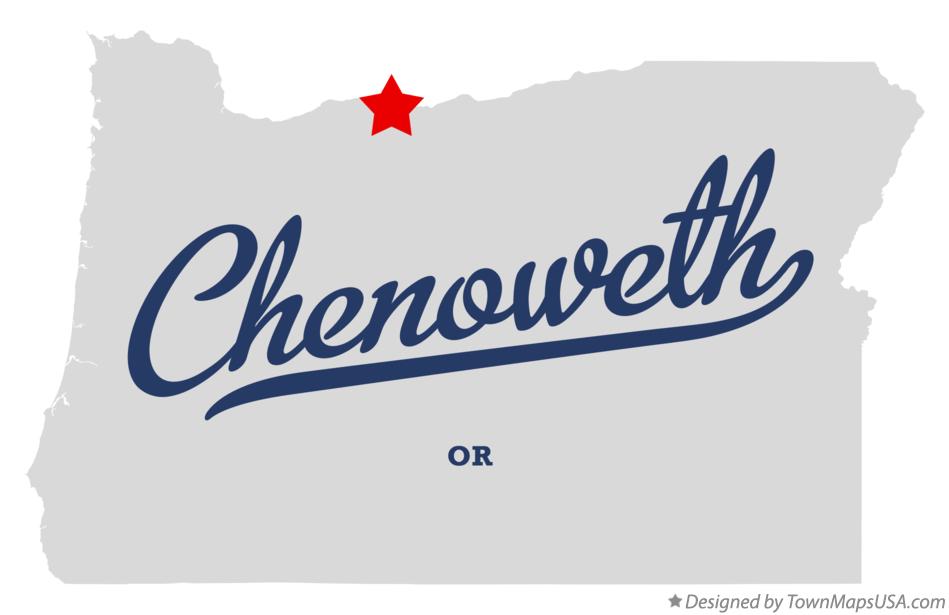 Map of Chenoweth Oregon OR