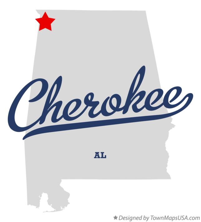Map of Cherokee Alabama AL