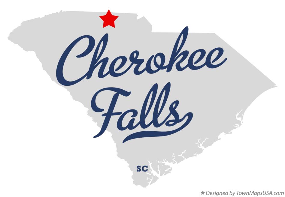 Map of Cherokee Falls South Carolina SC
