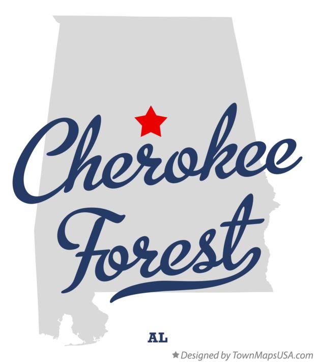 Map of Cherokee Forest Alabama AL