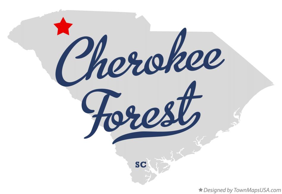 Map of Cherokee Forest South Carolina SC