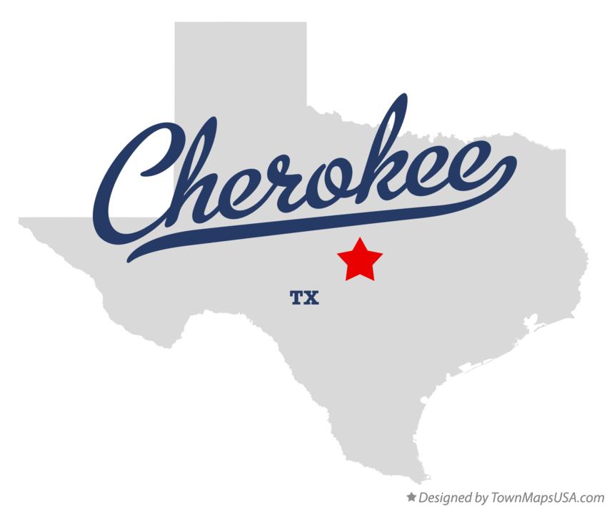 Map of Cherokee Texas TX