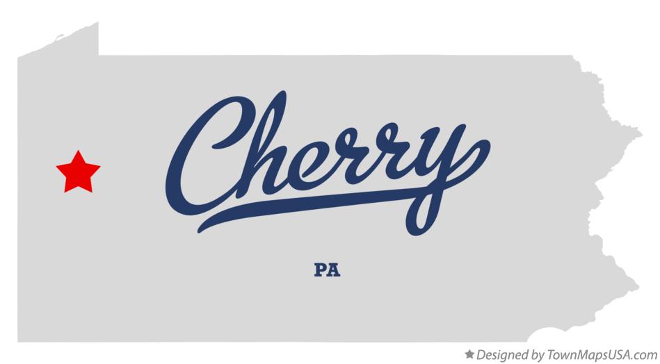 Map of Cherry Pennsylvania PA