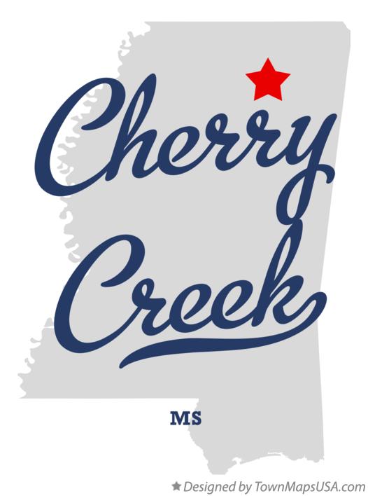 Map of Cherry Creek Mississippi MS