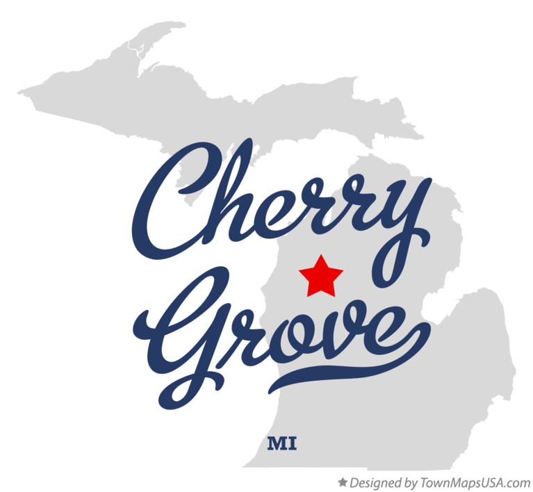 Map of Cherry Grove Michigan MI