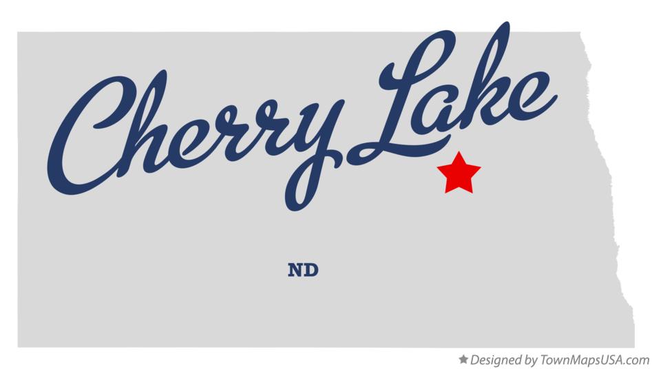 Map of Cherry Lake North Dakota ND