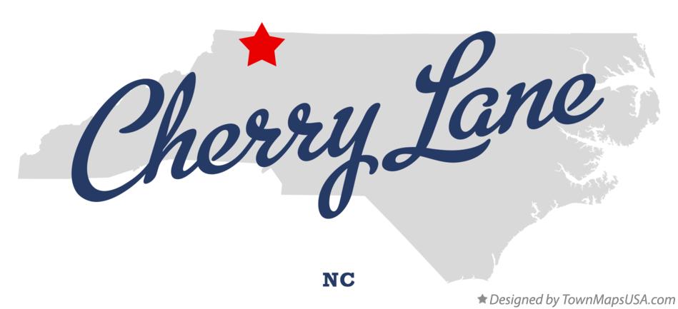 Map of Cherry Lane North Carolina NC