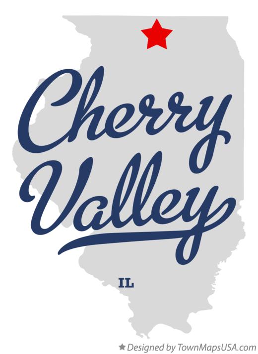 Map of Cherry Valley Illinois IL
