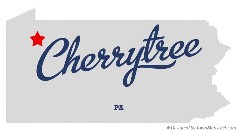 Map of Cherrytree Pennsylvania PA