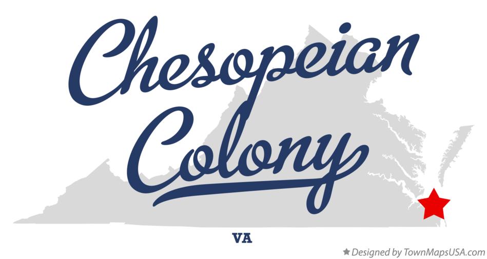 Map of Chesopeian Colony Virginia VA