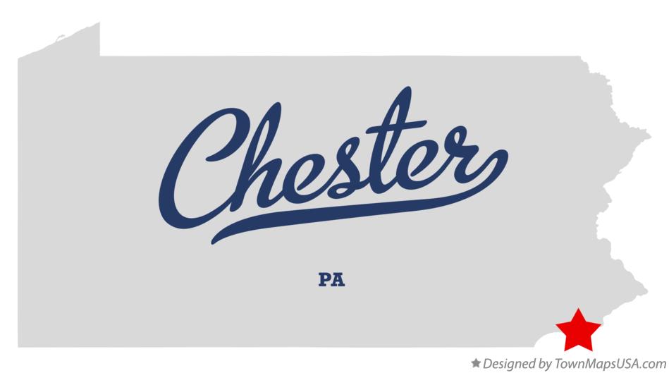 Map of Chester Pennsylvania PA