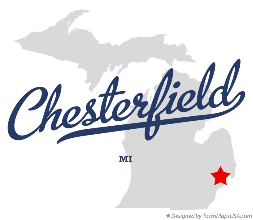 Map of Chesterfield Michigan MI