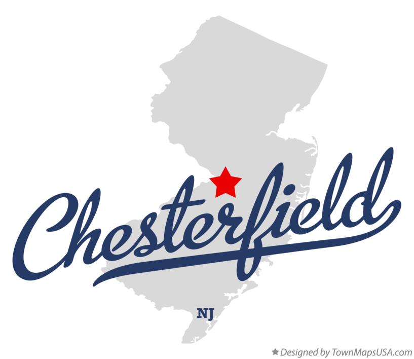 Map of Chesterfield New Jersey NJ