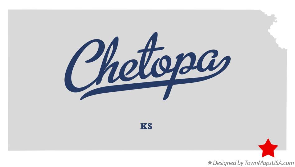 Map of Chetopa Kansas KS