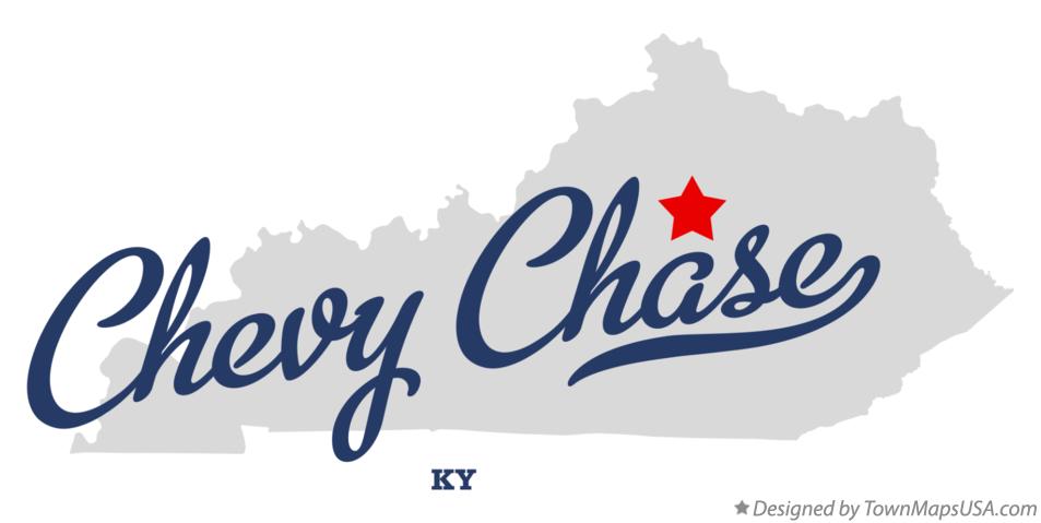 Map of Chevy Chase Kentucky KY