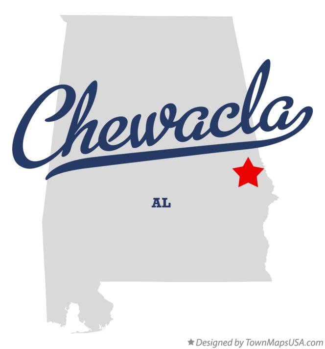 Map of Chewacla Alabama AL