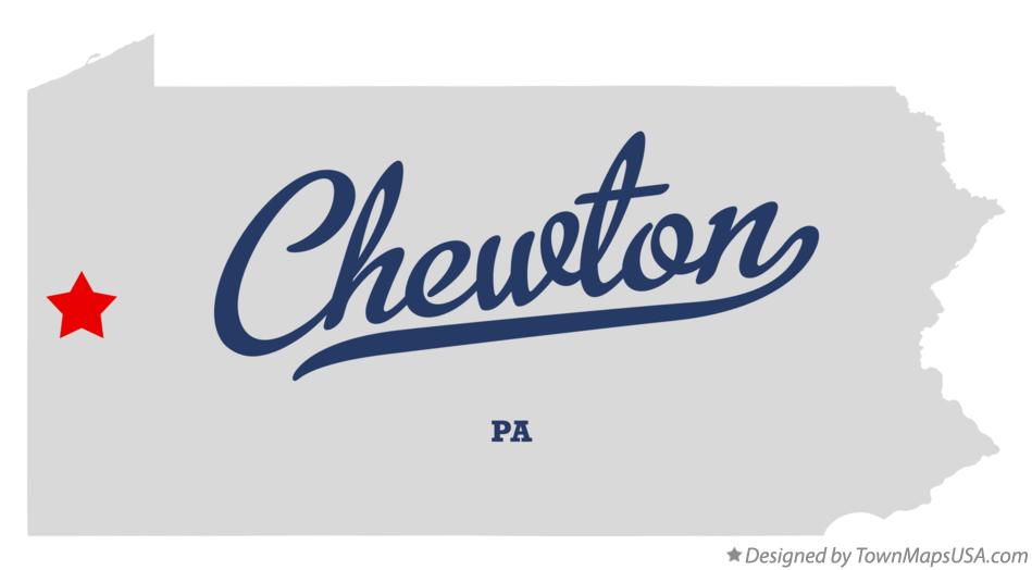 Map of Chewton Pennsylvania PA