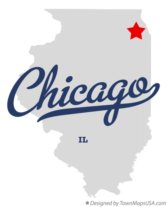 Map of Chicago Illinois IL