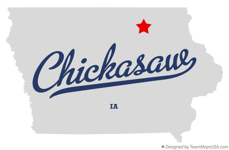 Map of Chickasaw Iowa IA
