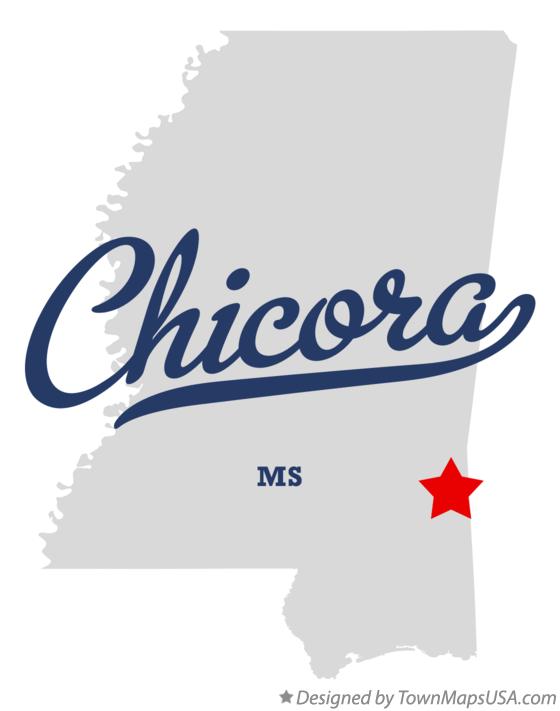 Map of Chicora Mississippi MS