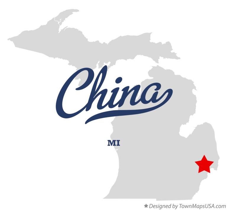 Map of China Michigan MI