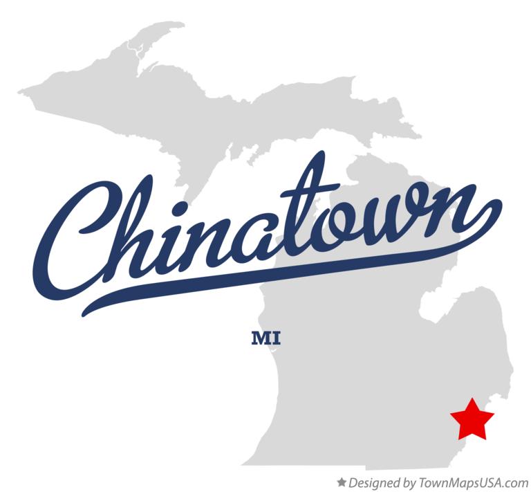 Map of Chinatown Michigan MI