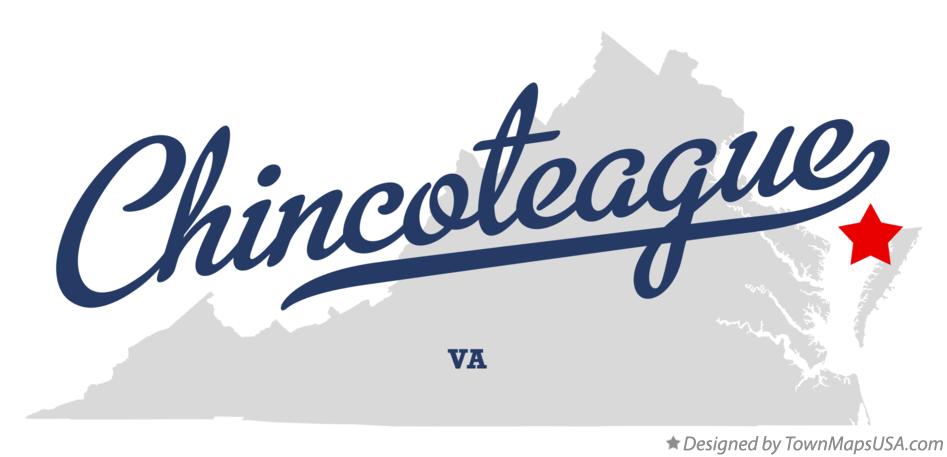Map of Chincoteague Virginia VA