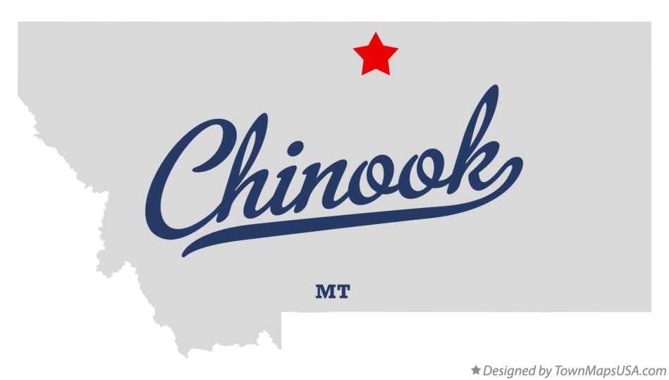 Map of Chinook Montana MT