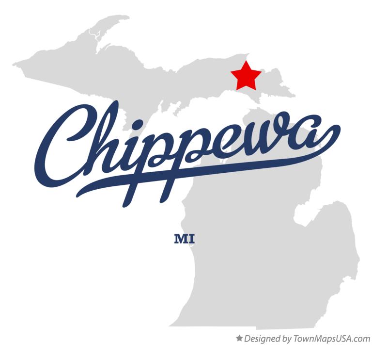 Map of Chippewa Michigan MI