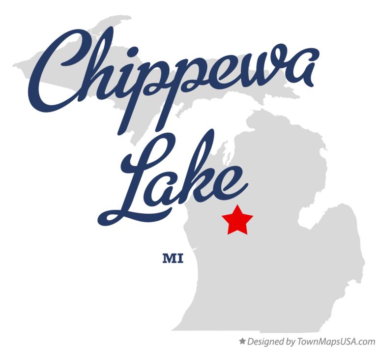 Map of Chippewa Lake Michigan MI