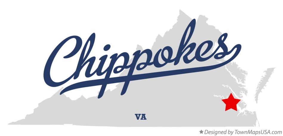 Map of Chippokes Virginia VA