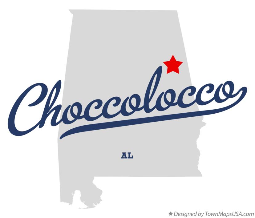 Map of Choccolocco Alabama AL