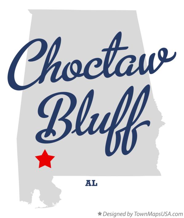 Map of Choctaw Bluff Alabama AL