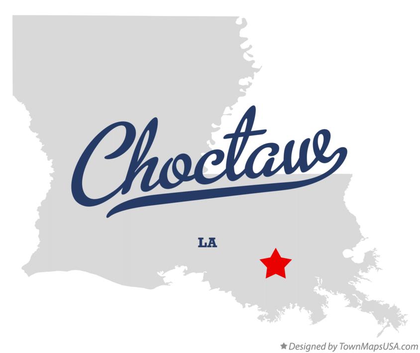 Map of Choctaw Louisiana LA