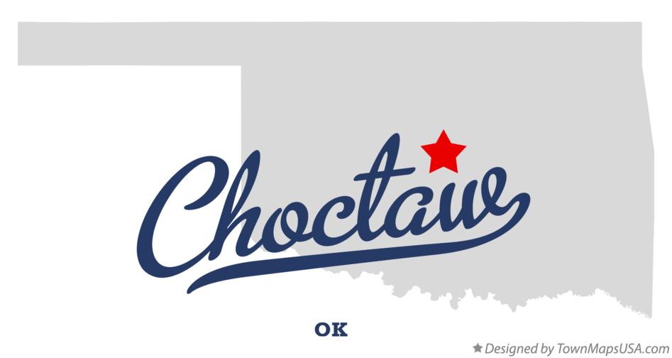 Map of Choctaw Oklahoma OK