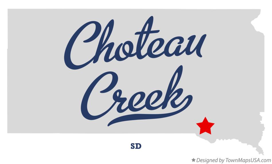 Map of Choteau Creek South Dakota SD