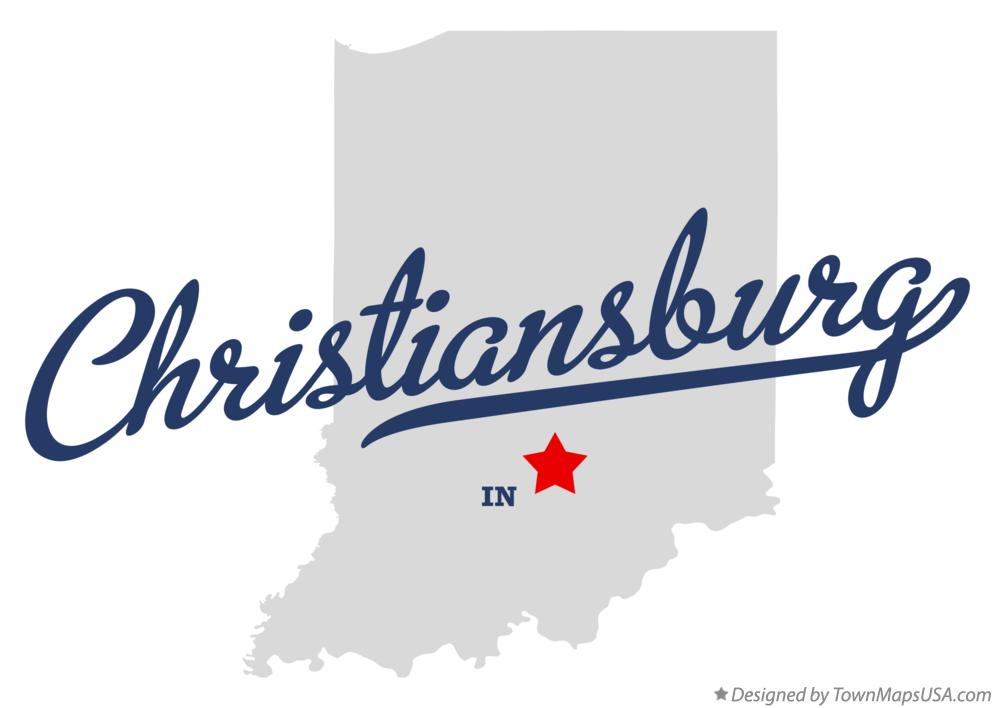 Map of Christiansburg Indiana IN