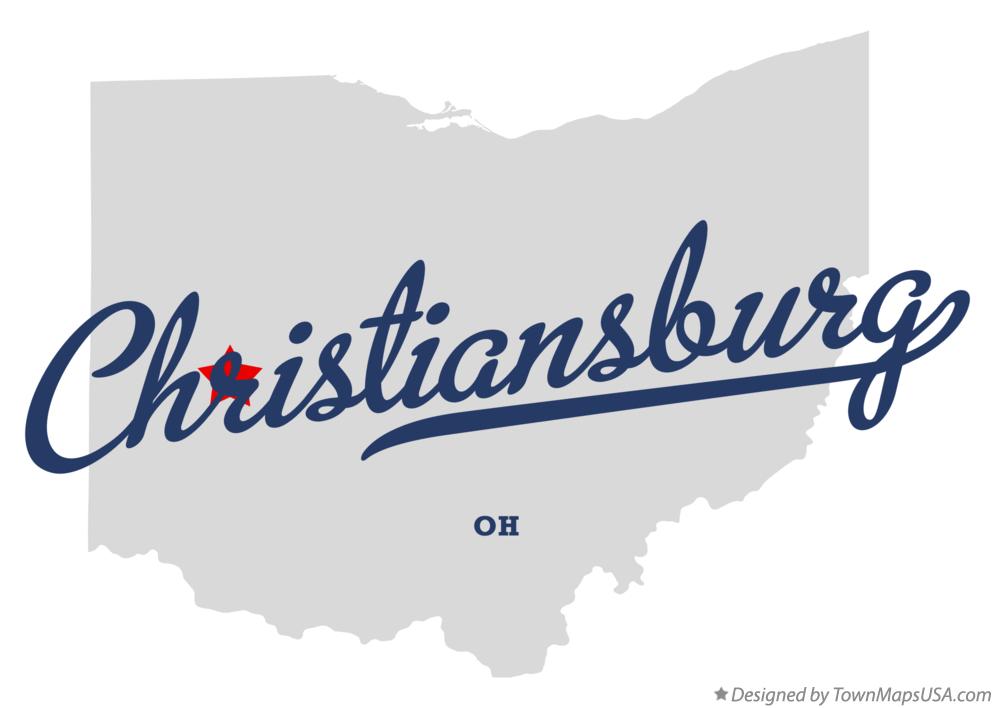 Map of Christiansburg Ohio OH