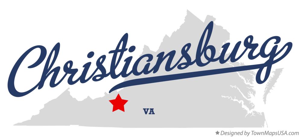 Map of Christiansburg Virginia VA