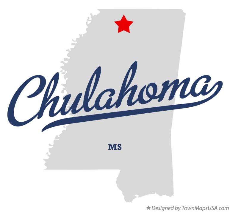 Map of Chulahoma Mississippi MS