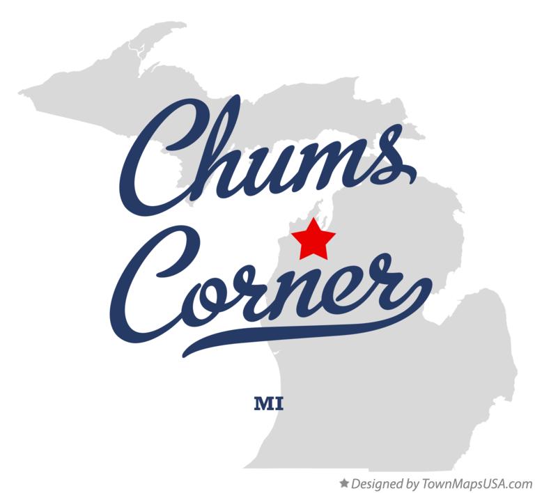 Map of Chums Corner Michigan MI