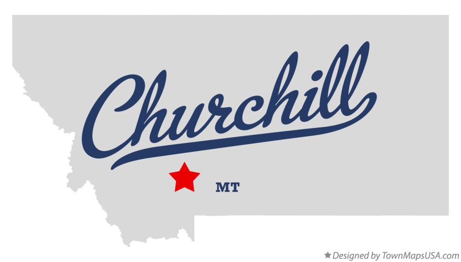 Map of Churchill Montana MT