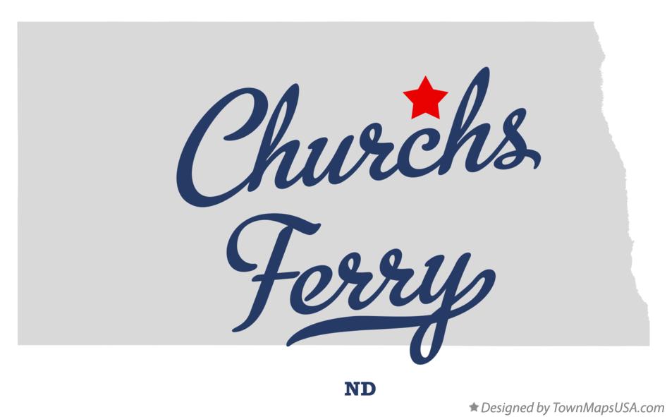 Map of Churchs Ferry North Dakota ND