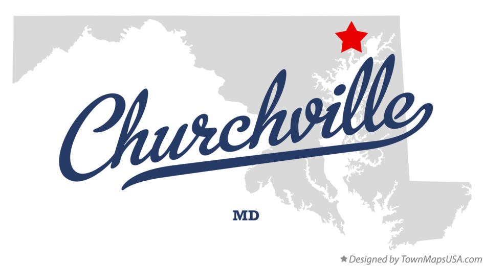 Map of Churchville Maryland MD