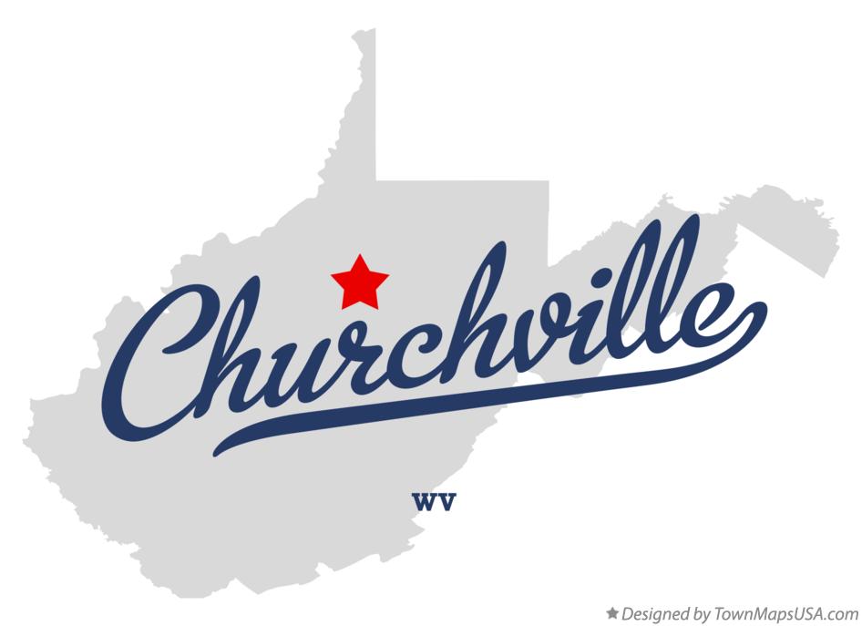 Map of Churchville West Virginia WV