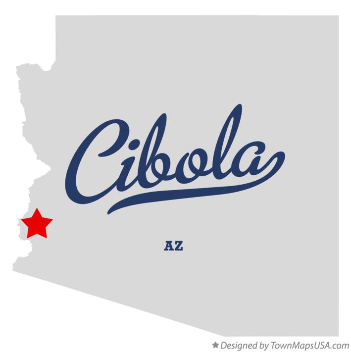 Map of Cibola Arizona AZ