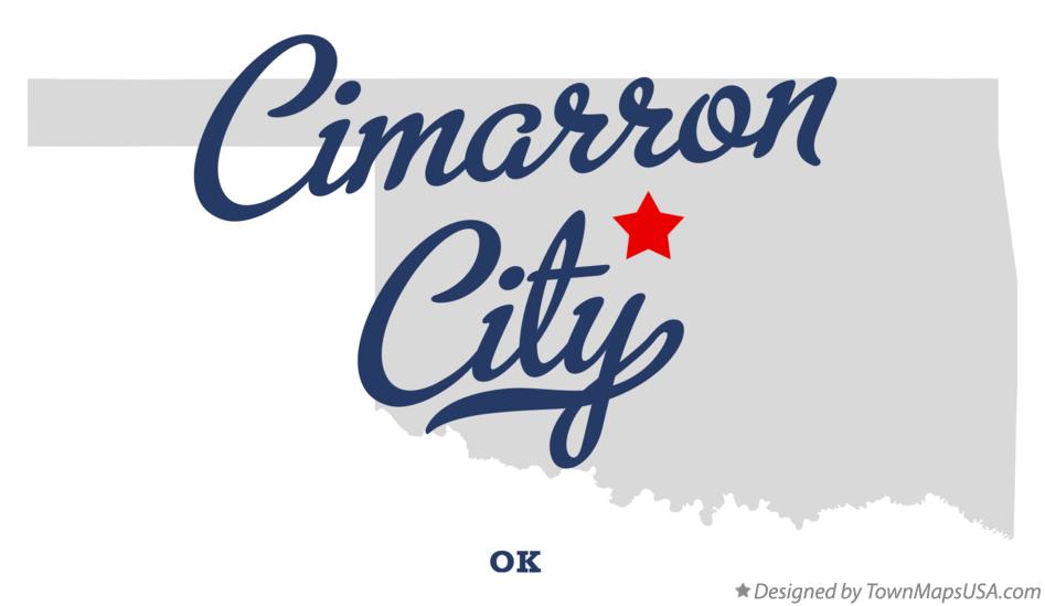 Map of Cimarron City Oklahoma OK
