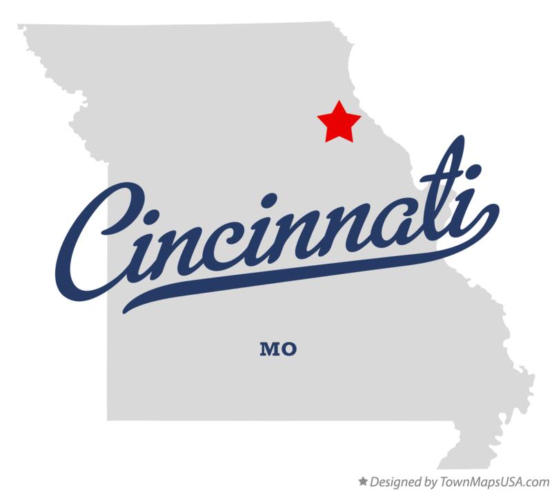 Map of Cincinnati Missouri MO