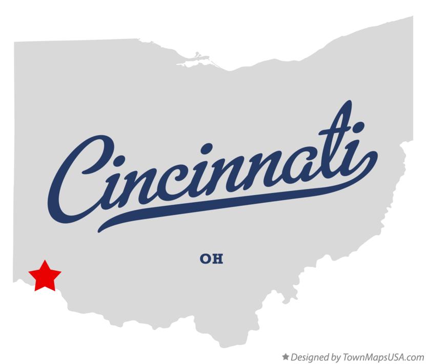 Map of Cincinnati Ohio OH